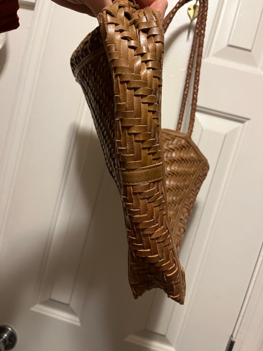 Bembien Woven Braided Leather Tote Bag in Natural Tan - Picture 6 of 6